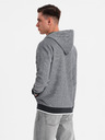 Ombre Clothing Pánská měkce strukturovaná mikina s kapucí - černá