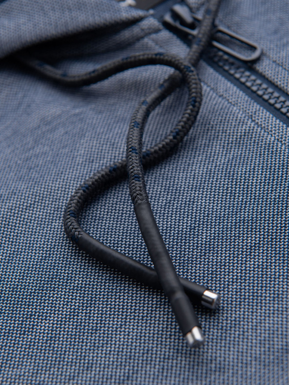 Ombre Clothing Pánská měkce strukturovaná mikina s kapucí - tmavě modrá