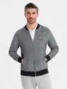 Ombre Clothing Pánská pletená bunda bomber - černá