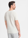 Ombre Clothing Pánské pletené tričko s jemnou texturou - bílé