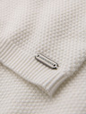 Ombre Clothing Pánské pletené tričko s jemnou texturou - bílé