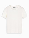 Ombre Clothing Pánské pletené tričko s jemnou texturou - bílé
