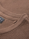 Ombre Clothing Pánská pletená košile s jemnou texturou - světle hnědá