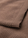 Ombre Clothing Pánská pletená košile s jemnou texturou - světle hnědá