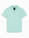 Ombre Clothing Bavlněná polokošile z piké úpletu - mátová