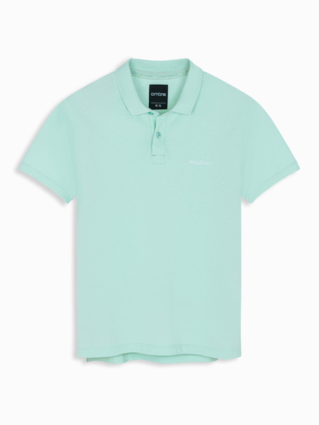 Ombre Clothing Bavlněná polokošile z piké úpletu - mátová