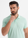 Ombre Clothing Bavlněná polokošile z piké úpletu - mátová