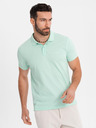 Ombre Clothing Bavlněná polokošile z piké úpletu - mátová