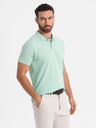 Ombre Clothing Bavlněná polokošile z piké úpletu - mátová