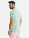 Ombre Clothing Bavlněná polokošile z piké úpletu - mátová