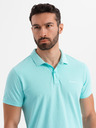 Ombre Clothing Bavlněná polokošile z piké úpletu - modrá