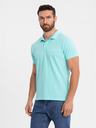 Ombre Clothing Bavlněná polokošile z piké úpletu - modrá