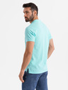 Ombre Clothing Bavlněná polokošile z piké úpletu - modrá