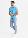 Ombre Clothing Bavlněná polokošile z piké úpletu - světle modrá