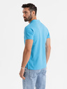 Ombre Clothing Bavlněná polokošile z piké úpletu - světle modrá