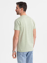 Ombre Clothing Pánské bavlněné tričko s potiskem a kulatým výstřihem - mint