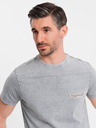 Ombre Clothing Bavlněné tričko s potiskem na hrudi a zádech - šedé