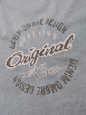 Ombre Clothing Bavlněné tričko s potiskem na hrudi a zádech - šedé