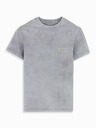 Ombre Clothing Bavlněné tričko s potiskem na hrudi a zádech - šedé