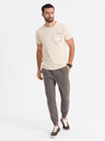 Ombre Clothing Pánské bavlněné tričko s potiskem kapsy - tyrkysové