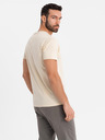 Ombre Clothing Pánské bavlněné tričko s potiskem kapsy - tyrkysové