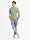 Ombre Clothing Pánské bavlněné tričko s potiskem a kulatým výstřihem - zelené