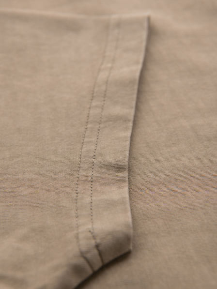 Ombre Clothing Bavlněné tričko s potiskem na prsou a zádech - tmavě béžové