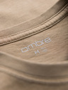 Ombre Clothing Bavlněné tričko s potiskem na prsou a zádech - tmavě béžové