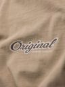 Ombre Clothing Bavlněné tričko s potiskem na prsou a zádech - tmavě béžové