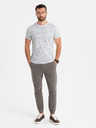 Ombre Clothing Pánské vzorované bavlněné tričko s krátkým rukávem - bílé
