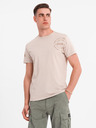 Ombre Clothing Bavlněné tričko s potiskem a kulatým výstřihem - černé