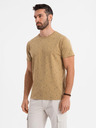 Ombre Clothing Bavlněné tričko s potiskem a kulatým výstřihem - tmavě olivově zelené