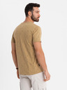 Ombre Clothing Bavlněné tričko s potiskem a kulatým výstřihem - tmavě olivově zelené