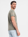 Ombre Clothing Bavlněné tričko s potiskem a kulatým výstřihem - černé