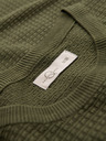 Ombre Clothing Pánské strukturované pletené tričko - olivové