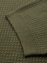 Ombre Clothing Pánské strukturované pletené tričko - olivové