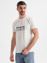 Ombre Clothing Pánské tričko s potiskem a kulatým výstřihem - bílé