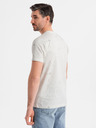 Ombre Clothing Pánské tričko s potiskem a kulatým výstřihem - bílé