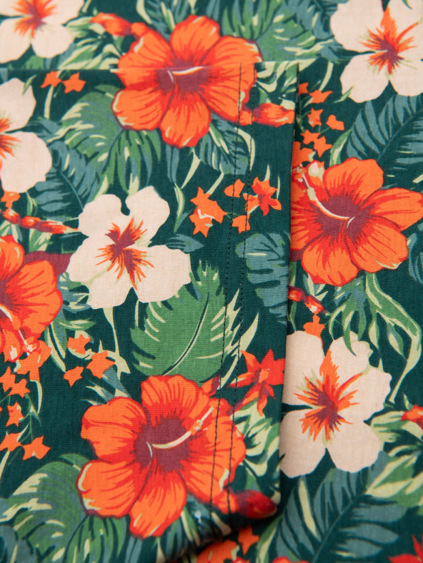 Ombre Clothing Pánské bavlněné tričko s květinovým potiskem - černé