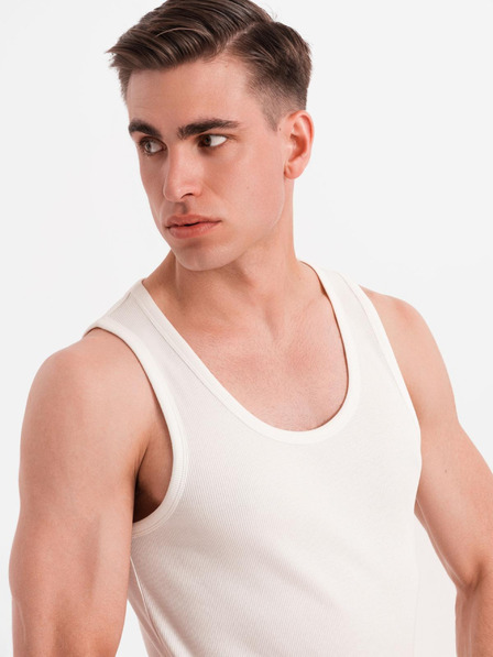 Ombre Clothing Pánské bavlněné basic tričko - bílé