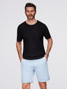 Ombre Clothing Pánské strukturované pletené tričko - černé