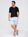 Ombre Clothing Pánské strukturované pletené tričko - černé