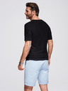 Ombre Clothing Pánské strukturované pletené tričko - černé