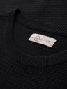 Ombre Clothing Pánské strukturované pletené tričko - černé