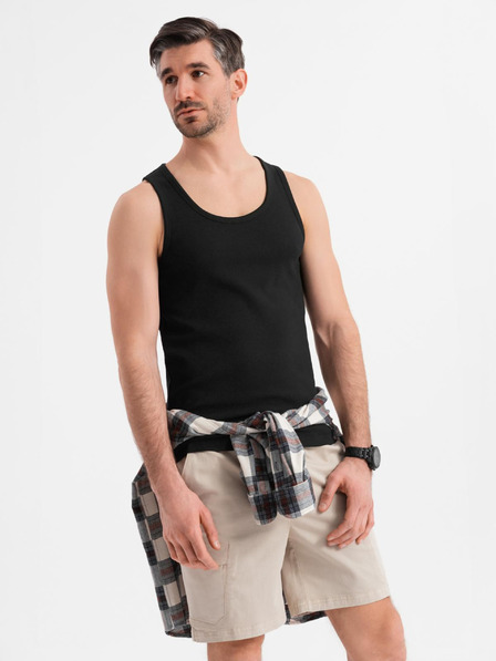 Ombre Clothing Pánské bavlněné basic tričko - černé