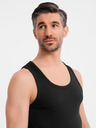 Ombre Clothing Pánské bavlněné basic tričko - černé