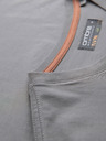 Ombre Clothing Pánské tričko s knoflíkovým výstřihem a semišovým lemem - šedé