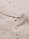 Ombre Clothing Pánské bavlněné tričko s potiskem a kulatým výstřihem - béžové