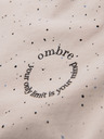 Ombre Clothing Pánské bavlněné tričko s potiskem a kulatým výstřihem - béžové