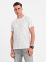 Ombre Clothing Pánské pletené tričko s celoplošným potiskem - bílé